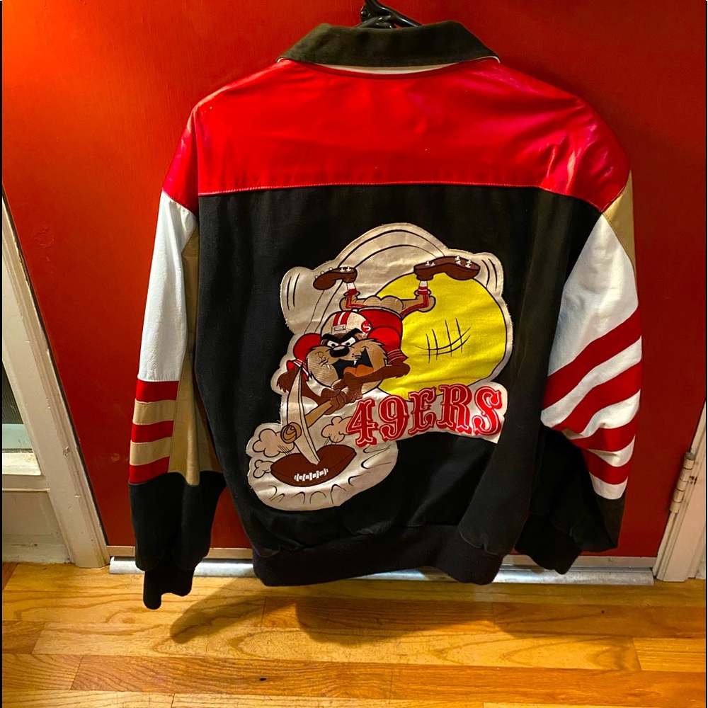 Vintage San Francisco 49ers Taz NFL Leather and Cloth Jacket